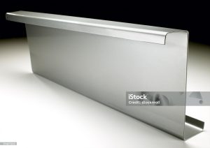 Closeup of steel perlin on grey background